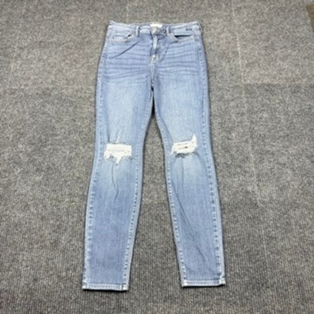 Cello Women High Rise Distressed Skinny Jeans Blue WV17973M Size 11